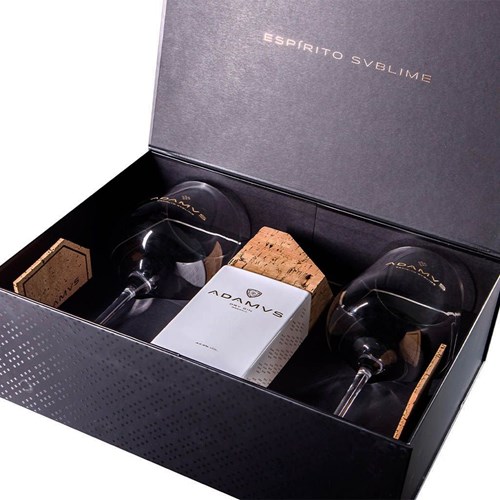 Adamus Organic Gin 70cl Gift Pack with 2 Vase Glasses - Fast Shipping